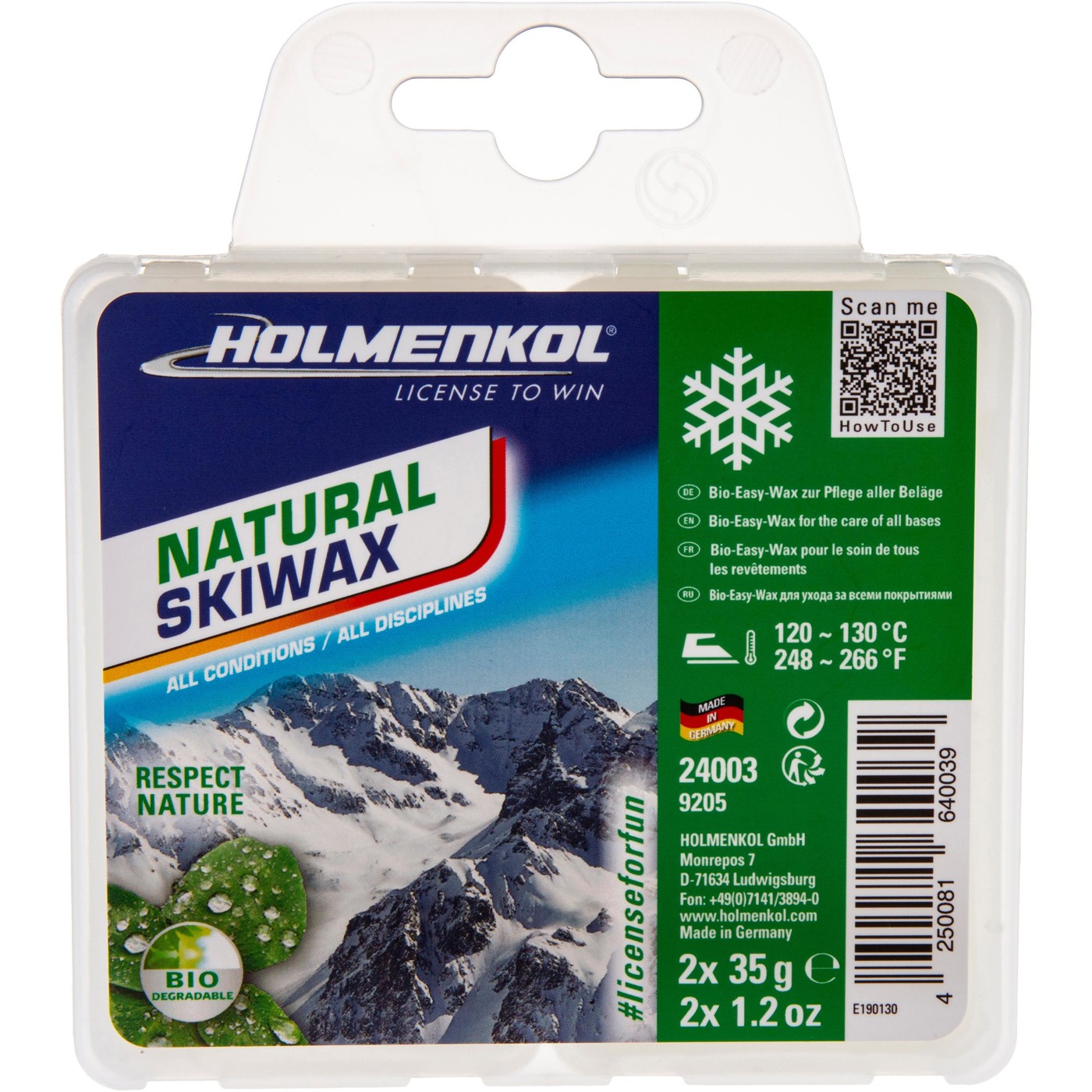 HOLMENKOL Natural Skiwax 2x35g